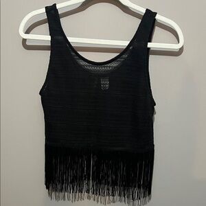(2 for $25) H&M Black Fringe Tank Top